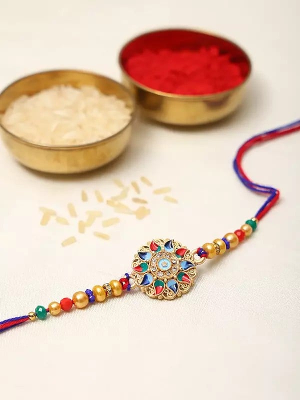 Exotic India Scintillating Rakhi Combo For Brother (Set Of 5)