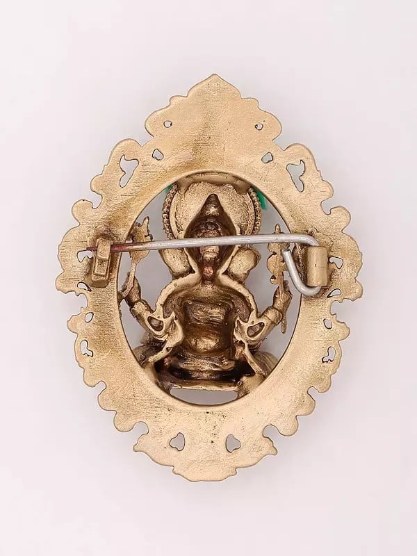 Exotic India Seated Chaturbhuja Lord Ganesha Brooch 