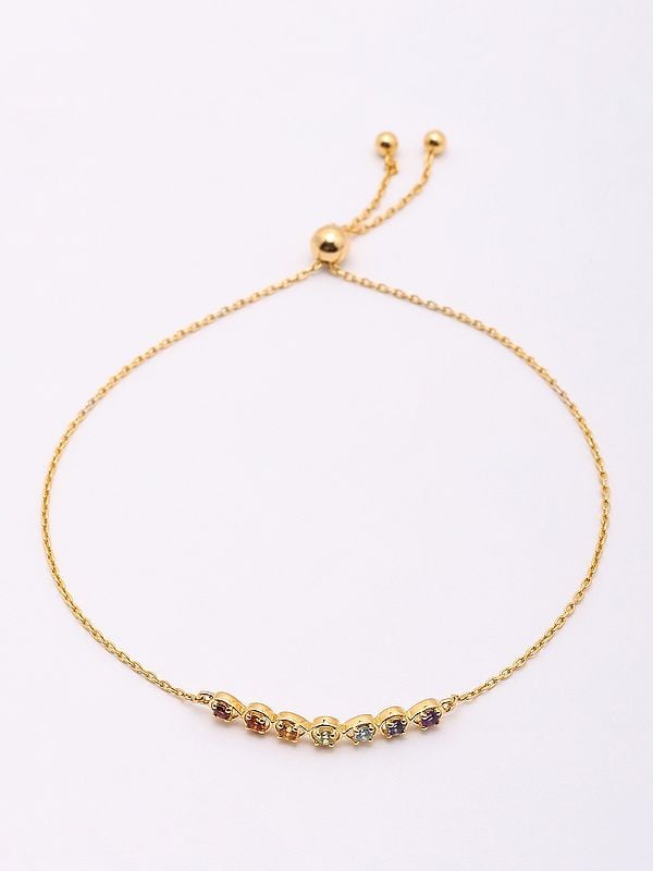 Exotic India Semi-Precious Multi Gemstone Wraparound Bracelet 