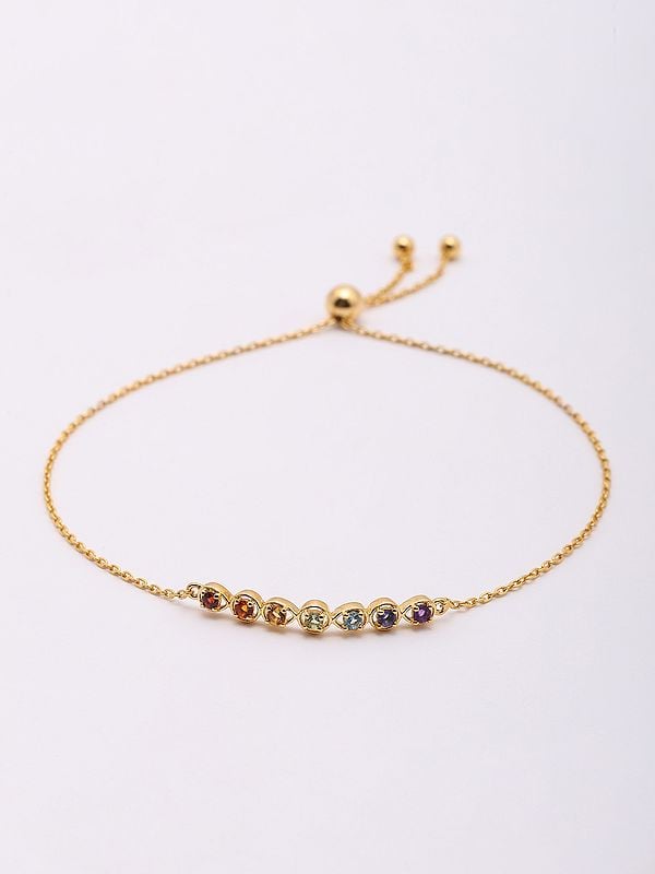 exotic india Semi-Precious Multi Gemstone Wraparound Bracelet 