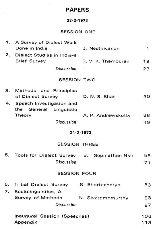 Exotic India Seminar On Dialectology: Papers And Discussions 