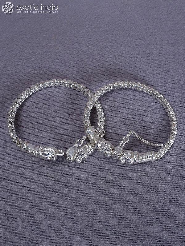 Exotic India Set Of 2 Pure Silver Designer Bala From Nepal 
