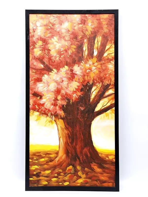 Exotic India Set Of Five Tree Paintings | Wall Decor Art | With Frame 