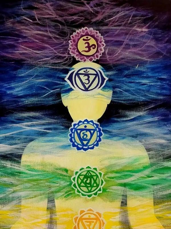 Exotic India Seven Chakra In Human Body | Acrylic On Canvas | By Damini Sargam 