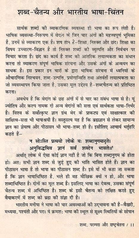 Exotic India शब्द परम्परा और राष्ट्रचेतना: Shabd Parampara Aur Rashtra Chetna (An Old And Rare Book) 