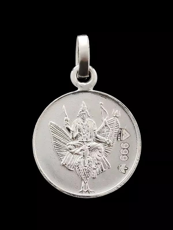 Exotic India Shani Yantra Pendant | 999 Fineness Pure Silver 