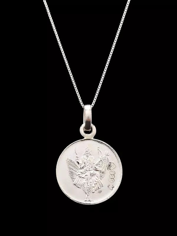 exotic india Shani Yantra Pendant | 999 Fineness Pure Silver 