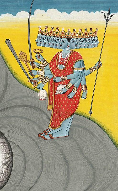 Exotic India Shesha-shayi Vishnu Madhu-Kaitabha And Adishakti 