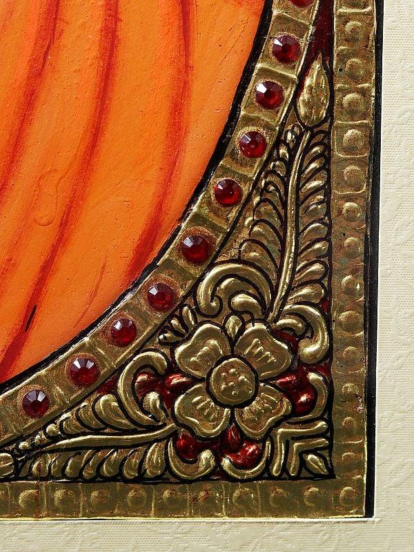 Exotic India Shirdi Sai Baba Tanjore Painting With Wooden Frame