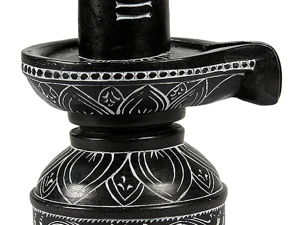 Exotic India Shiva Linga – Black Marble Statue From Mahabalipuram 