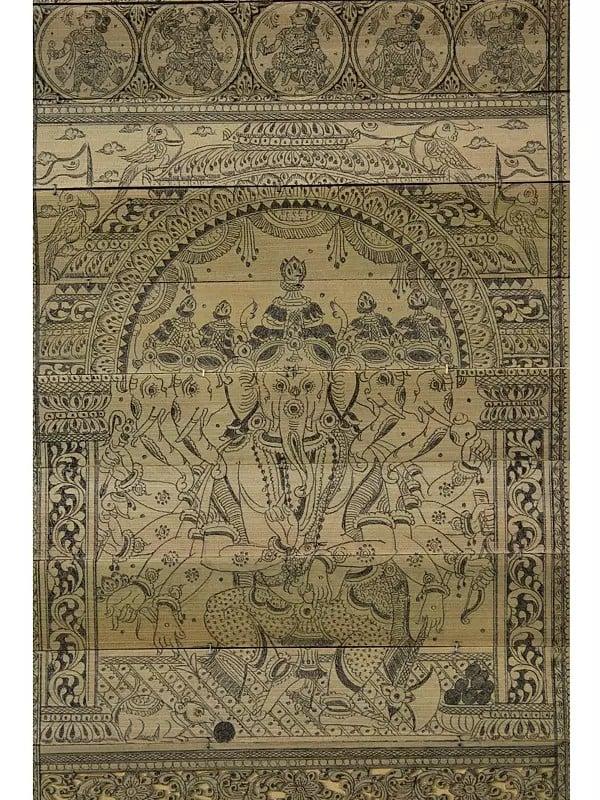 Exotic India Shiva Parvati With Son Ganesha's Life Story | Pattachitra Painting On Palm Leaf 