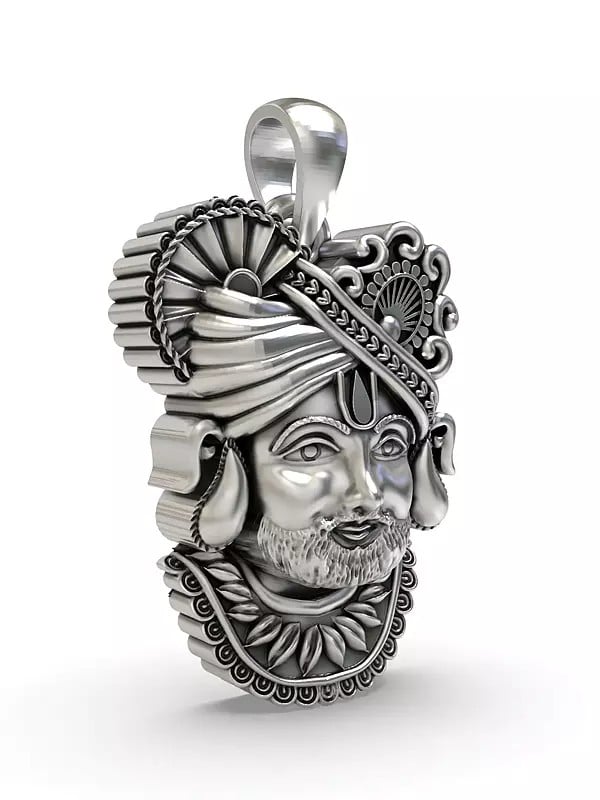 Exotic India Shree Khatu Shyam Sterling Silver Pendant 