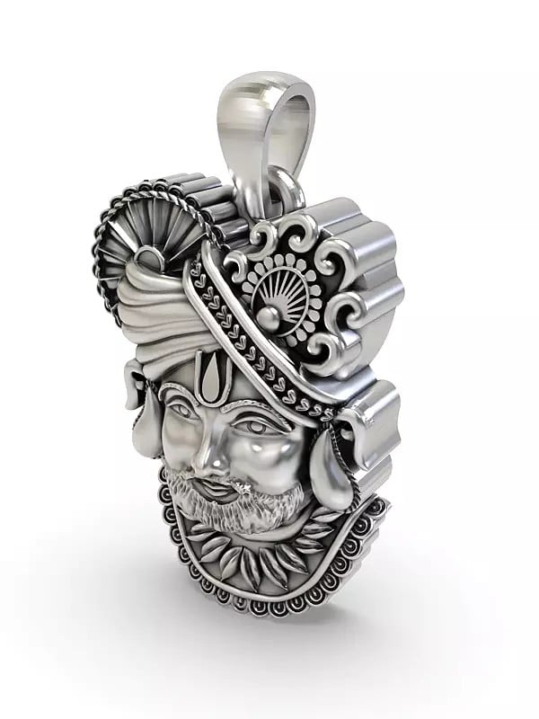 Exotic India Shree Khatu Shyam Sterling Silver Pendant 