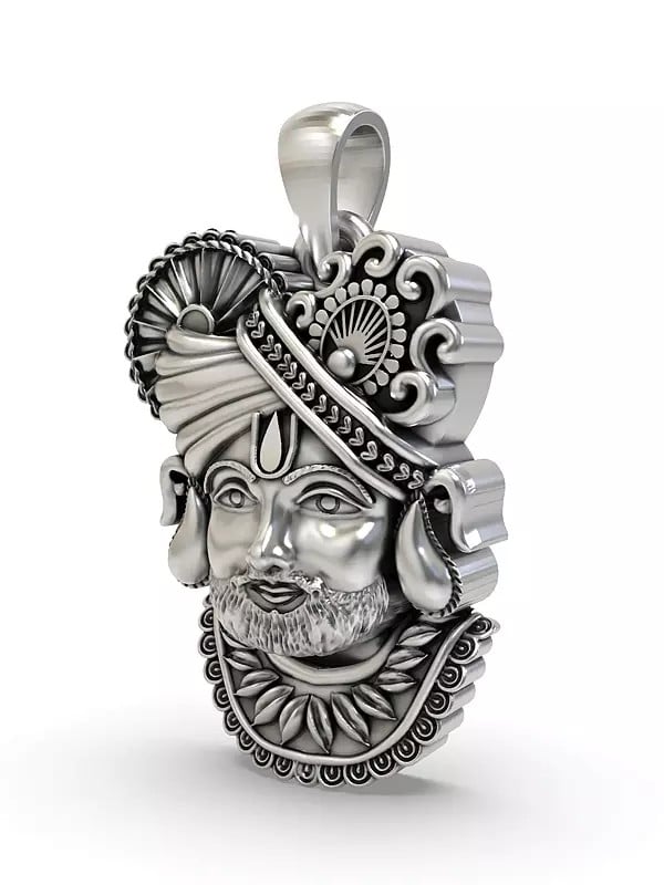 Exotic India Shree Khatu Shyam Sterling Silver Pendant 