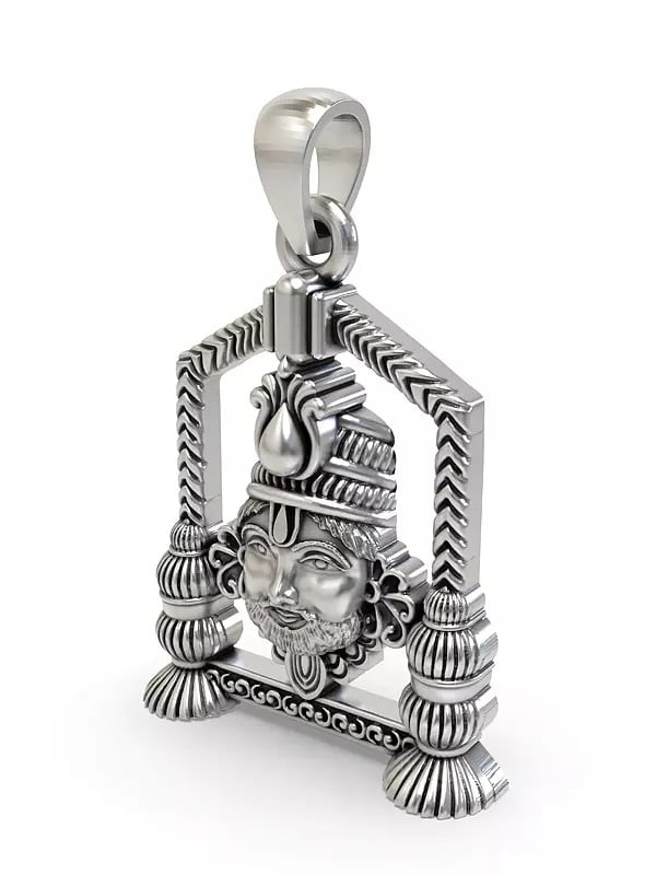 Exotic India Shree Khatu Shyam Sterling Silver Pendant 
