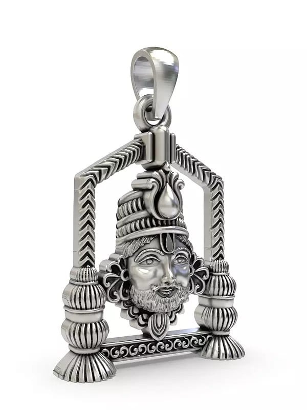 Exotic India Shree Khatu Shyam Sterling Silver Pendant 