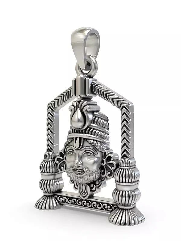Exotic India Shree Khatu Shyam Sterling Silver Pendant 