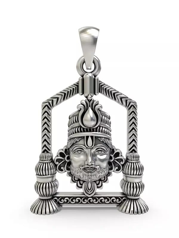 exotic india Shree Khatu Shyam Sterling Silver Pendant 