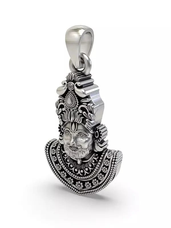 Exotic India Shree Khatu Shyam Sterling Silver Pendant 