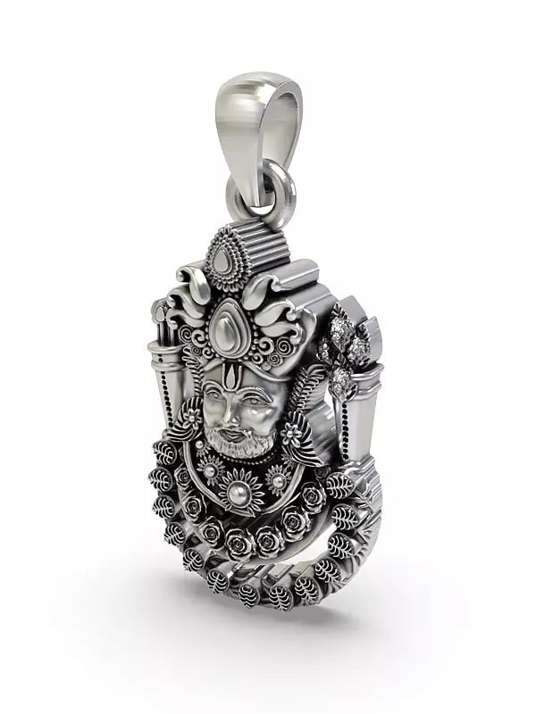 Exotic India Shree Khatu Shyam Sterling Silver Pendant