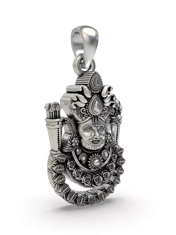 Exotic India Shree Khatu Shyam Sterling Silver Pendant