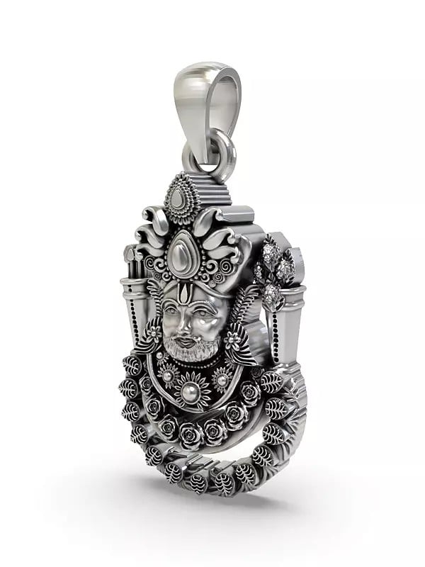 Exotic India Shree Khatu Shyam Sterling Silver Pendant