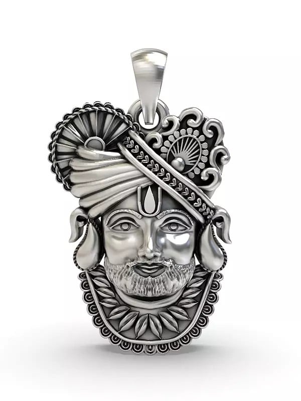 exotic india Shree Khatu Shyam Sterling Silver Pendant 