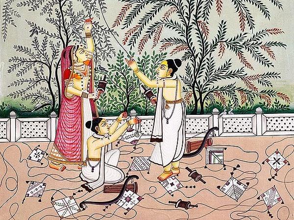 Exotic India Shree Ram Sita Lakshman Hanuman Painting 