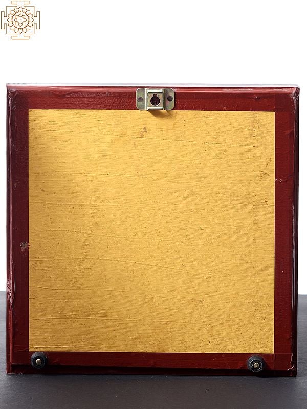 Exotic India Shree Yantra Tanjore Painting With Teakwood Frame