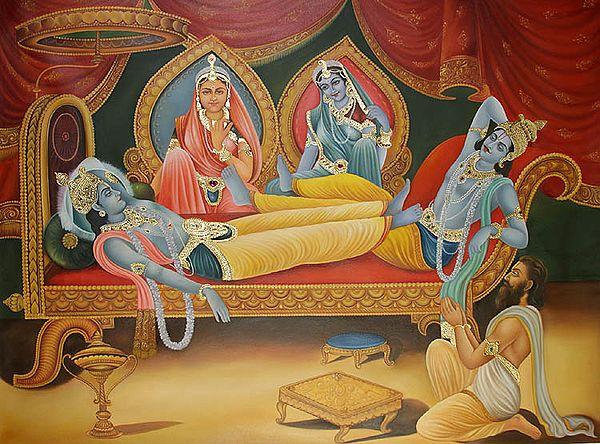 exotic india Shri Krishna Arjuna Draupadi and Subhadra (from the Mahabharata) 