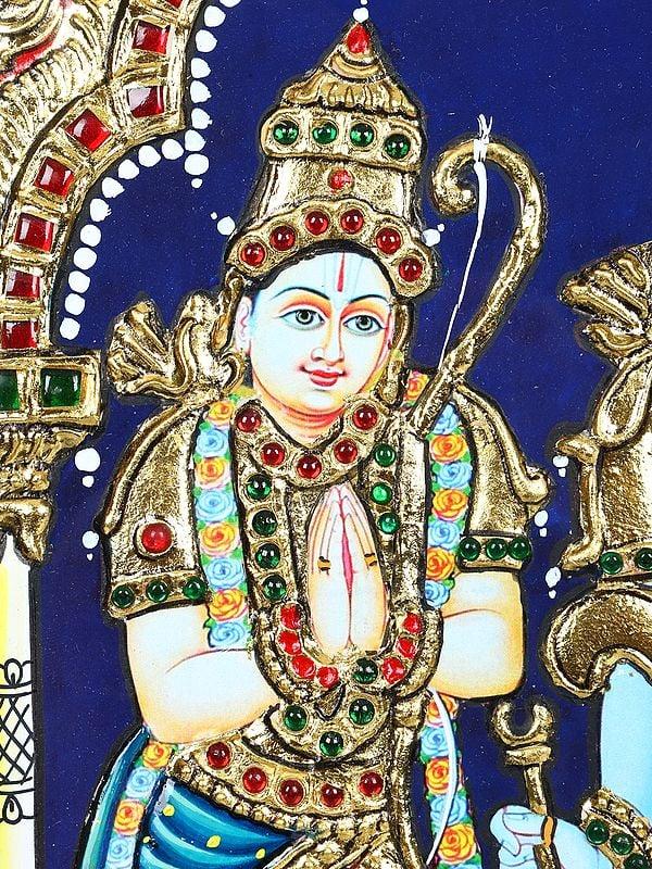 Exotic India Shri Ram Darbar | 24 Karat Gold Work | Framed Tanjore Painting