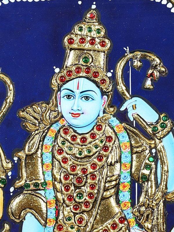 Exotic India Shri Ram Darbar | 24 Karat Gold Work | Framed Tanjore Painting