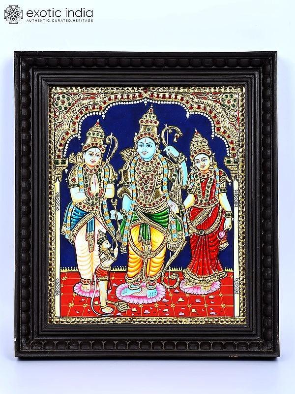 exotic india Shri Ram Darbar | 24 Karat Gold Work | Framed Tanjore Painting