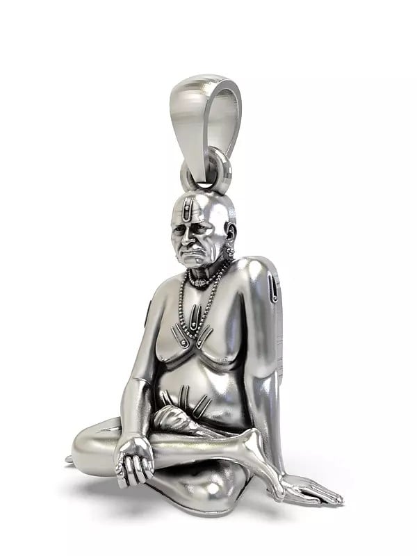 Exotic India Shri Swami Samarth Sterling Silver Pendant
