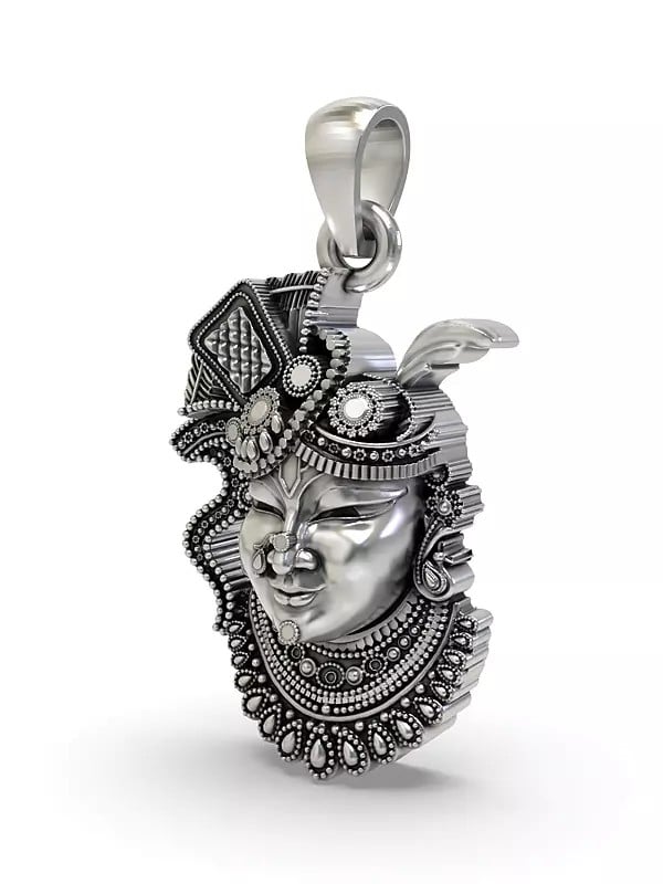 Exotic India Shrinathji Face Sterling Silver Pendant
