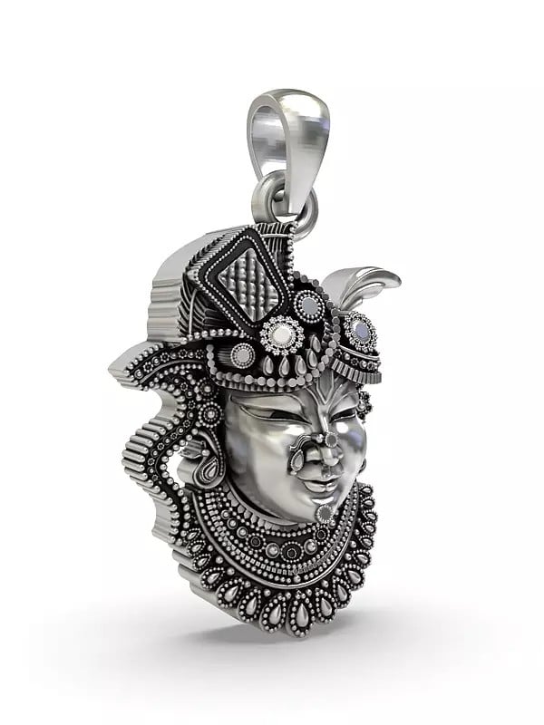 Exotic India Shrinathji Face Sterling Silver Pendant