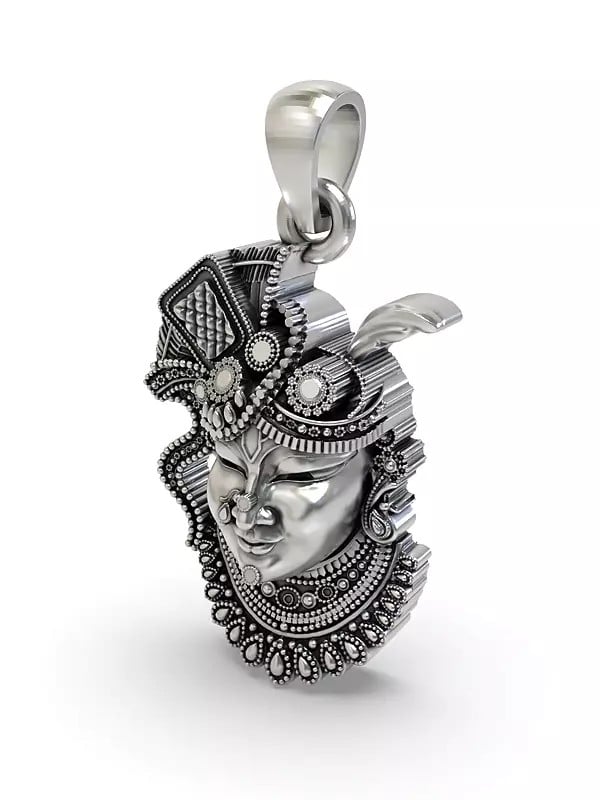 Exotic India Shrinathji Face Sterling Silver Pendant