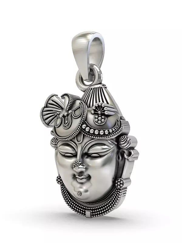 Exotic India Shrinathji Face Sterling Silver Pendant 