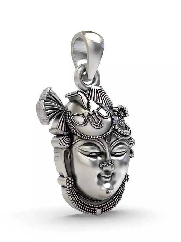Exotic India Shrinathji Face Sterling Silver Pendant 