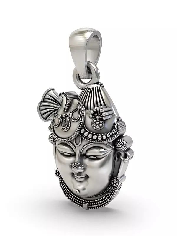 Exotic India Shrinathji Face Sterling Silver Pendant 
