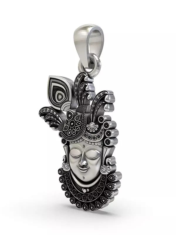 Exotic India Shrinathji Face Sterling Silver Pendant