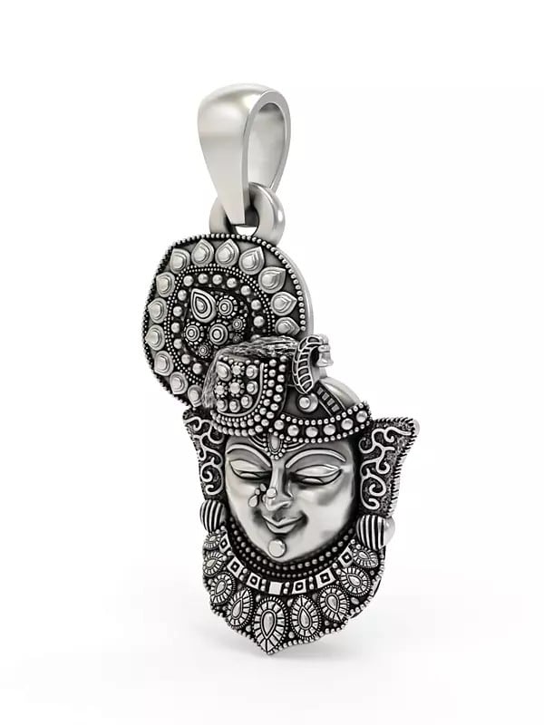 Exotic India Shrinathji Face Sterling Silver Pendant
