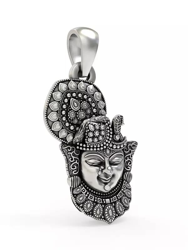 Exotic India Shrinathji Face Sterling Silver Pendant