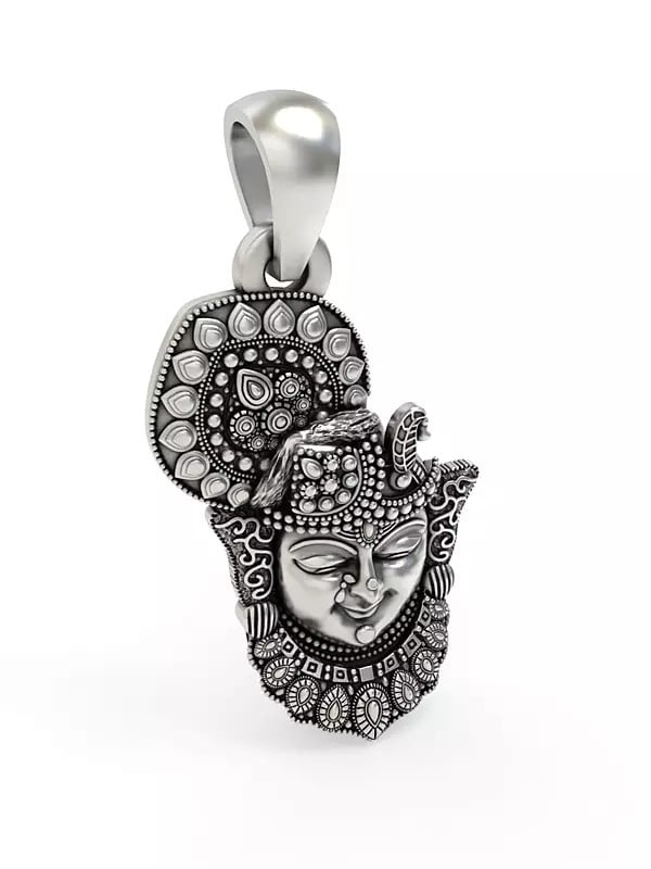 Exotic India Shrinathji Face Sterling Silver Pendant