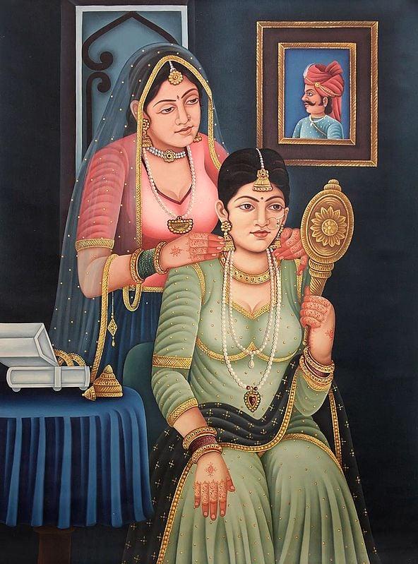 exotic india Shringara of the Princess Oil Painting on Canvas 