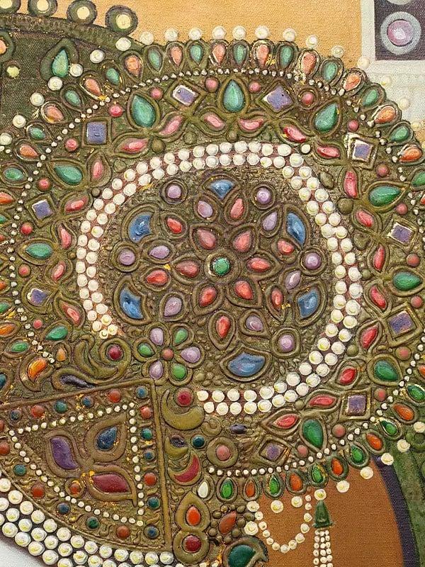 Exotic India Shyam Sundar Krishna (Heavily Embossed With 24 Karat Gold) 