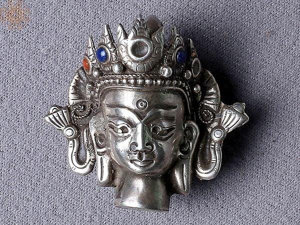 exotic india Silver Avalokiteshvara Pendant from Nepal 
