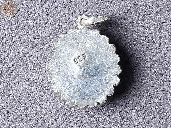 Exotic India Silver Blue Emerald Ruby Pendant From Nepal