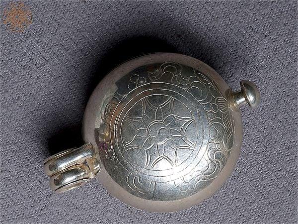 Exotic India Silver Ghau Pendant With Parasol Symbol