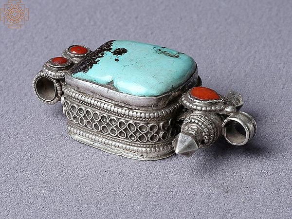 Exotic India Silver Tibetan Ghau Pendant From Nepal 